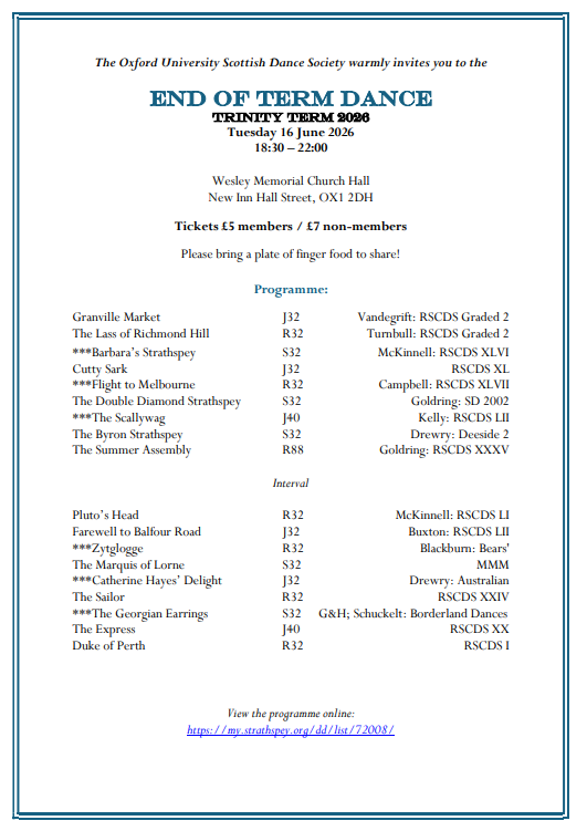 Trinity End of Term Dance Programme